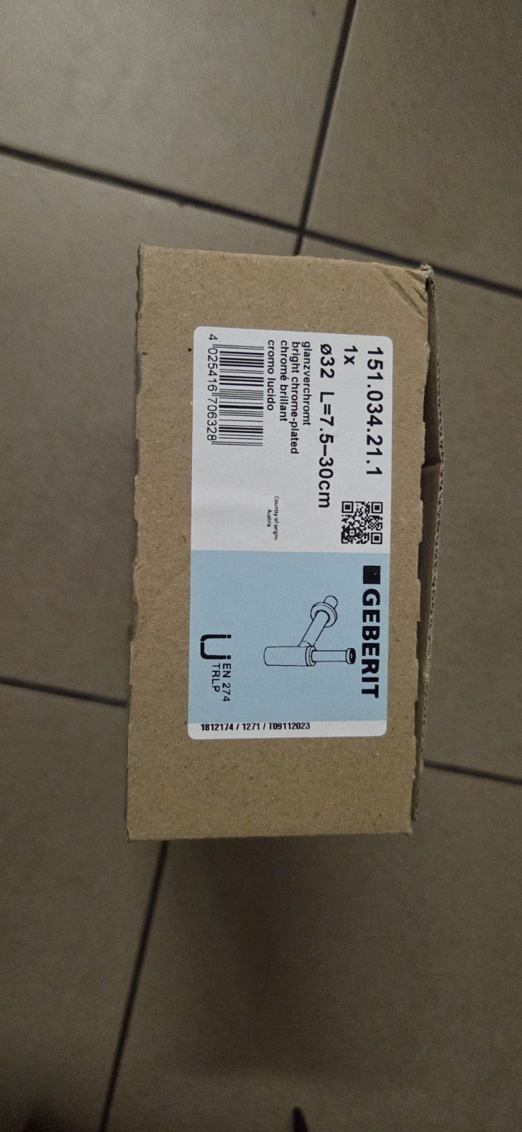 Geberit glanzverchroomd sifon d32 l=7.5-30cm, Doe-het-zelf en Verbouw, Sanitair, Ophalen of Verzenden, Nieuw, Chroom, Overige typen
