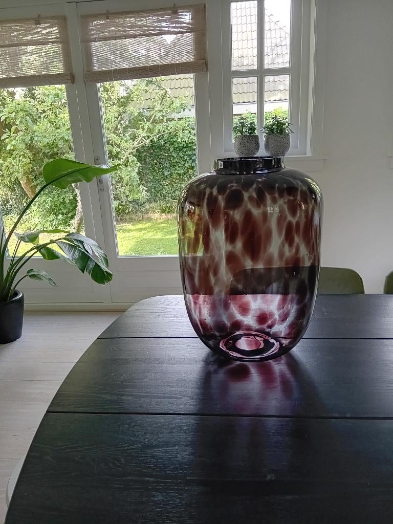Grote glazen decoratie vaas, Huis en Inrichting, Woonaccessoires | Vazen, Overige kleuren, Ophalen of Verzenden, Minder dan 50 cm