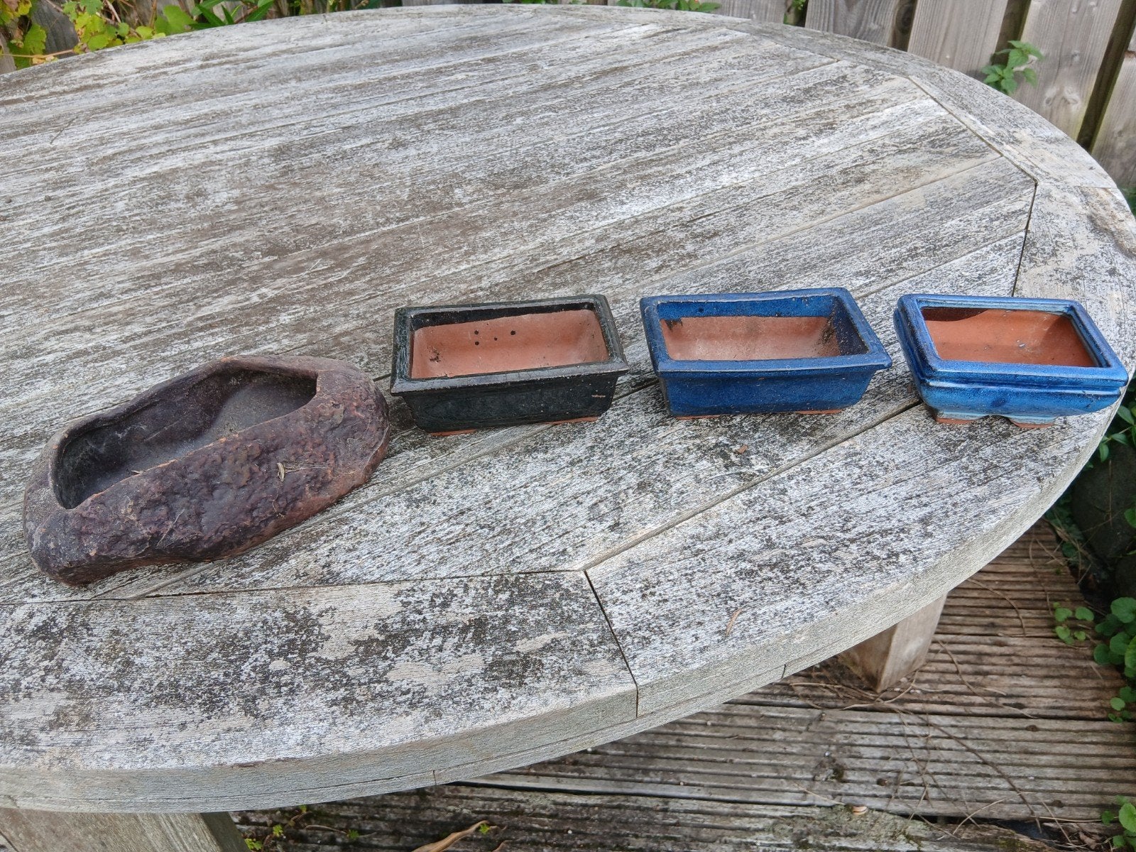 Bonsai schalen - Diverse vormen en materialen, Tuin en Terras, Steen, Gebruikt, Minder dan 30 cm, Minder dan 60 cm