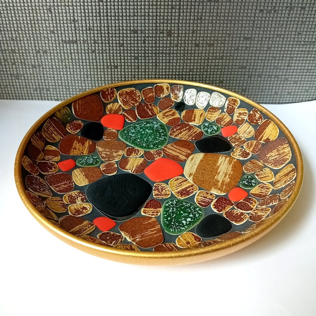 vintage mozaik plaat/bord, Antiek en Kunst, Verzenden