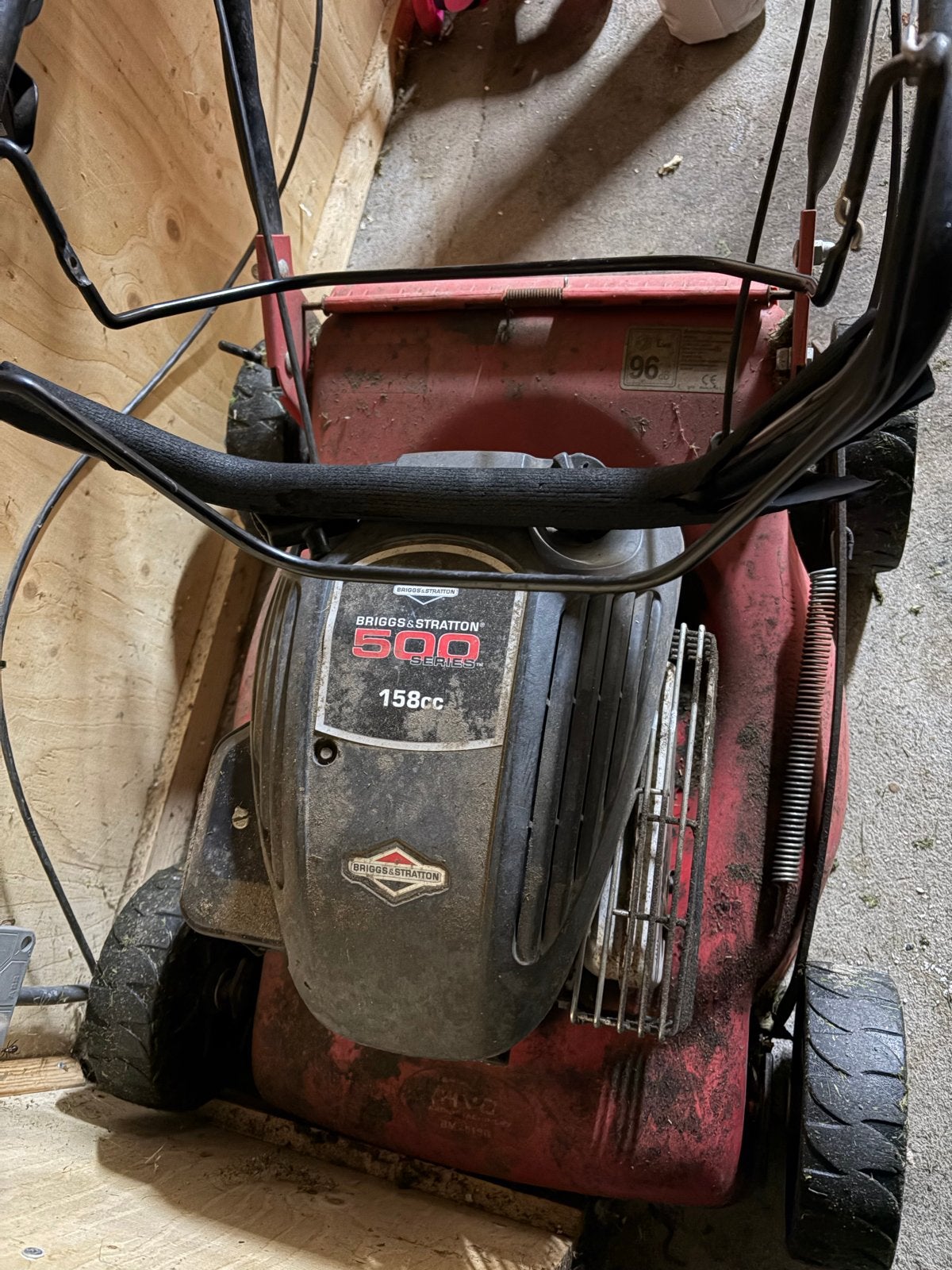Briggs & Stratton 500 series 158cc grasmaaier, Ophalen, Gebruikt, Benzine-grasmaaier, Opvangzak