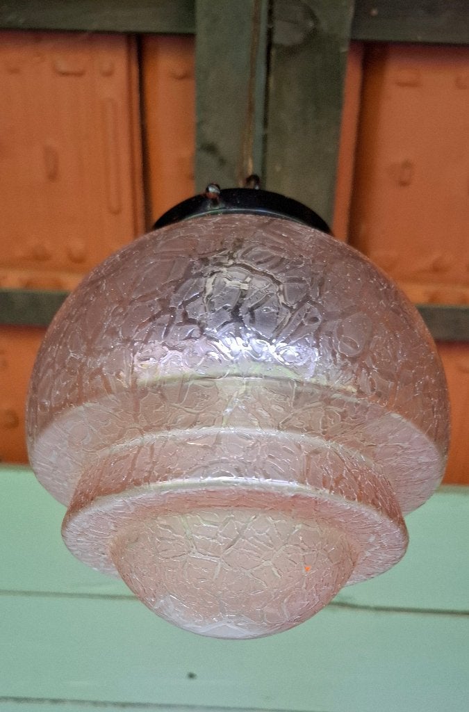 Art-Deco hanglamp - jaren '30, Huis en Inrichting, Lampen | Hanglampen, Ophalen of Verzenden, Zo goed als nieuw, Glas, Minder dan 50 cm