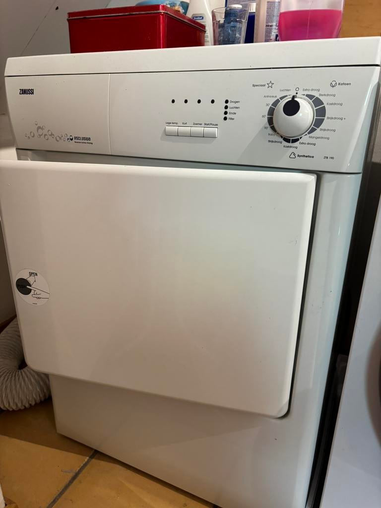 Zanussi wasdroger werkt nog prima, Ophalen, Gebruikt, Luchtafvoer, 85 tot 90 cm