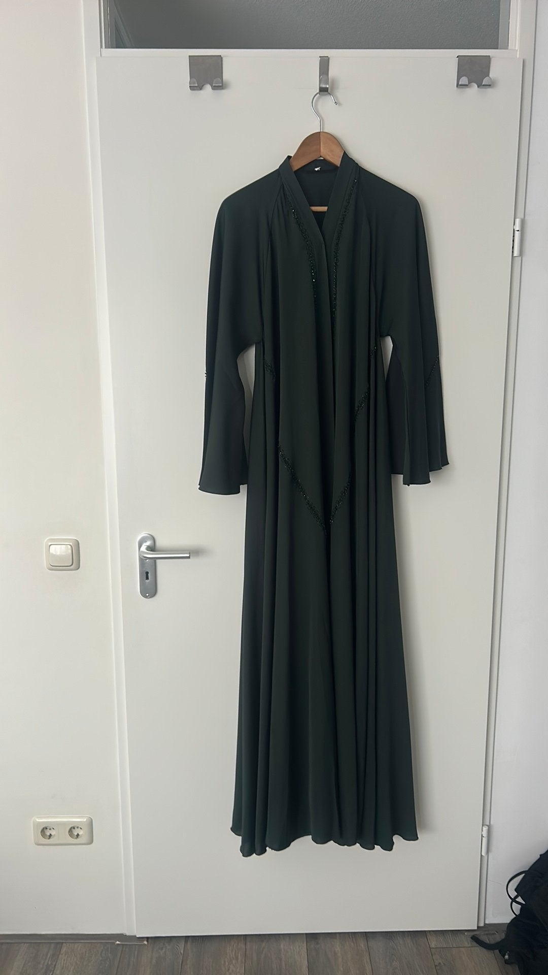 Donker groen Abaya, Maat 46/48 (XL) of groter, Ophalen of Verzenden, Zo goed als nieuw, Onder de knie