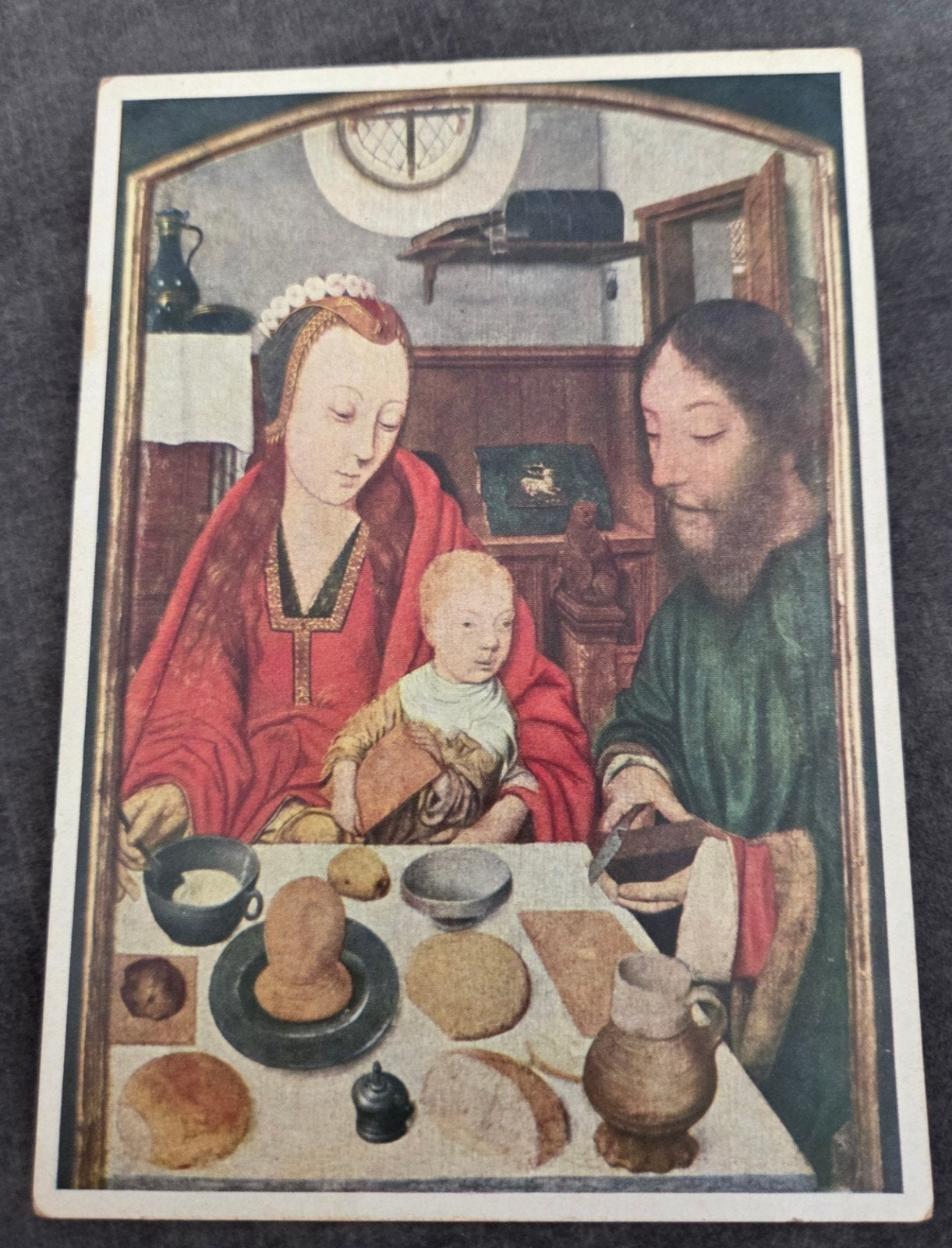 Oude Ansichtkaart 'Heilige Familie' - Jan Mostaert, Verzamelen, Ansichtkaarten | Themakaarten, Verzenden, Voor 1920, Gelopen, Overige thema's