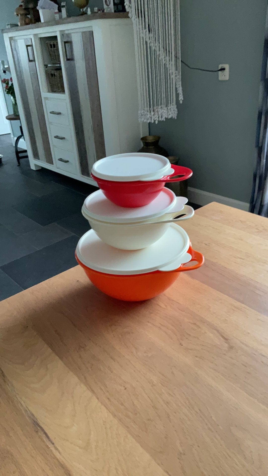 Tupperware. 3  Wonderkomen, Verzenden, Gebruikt, Wit, Overige typen