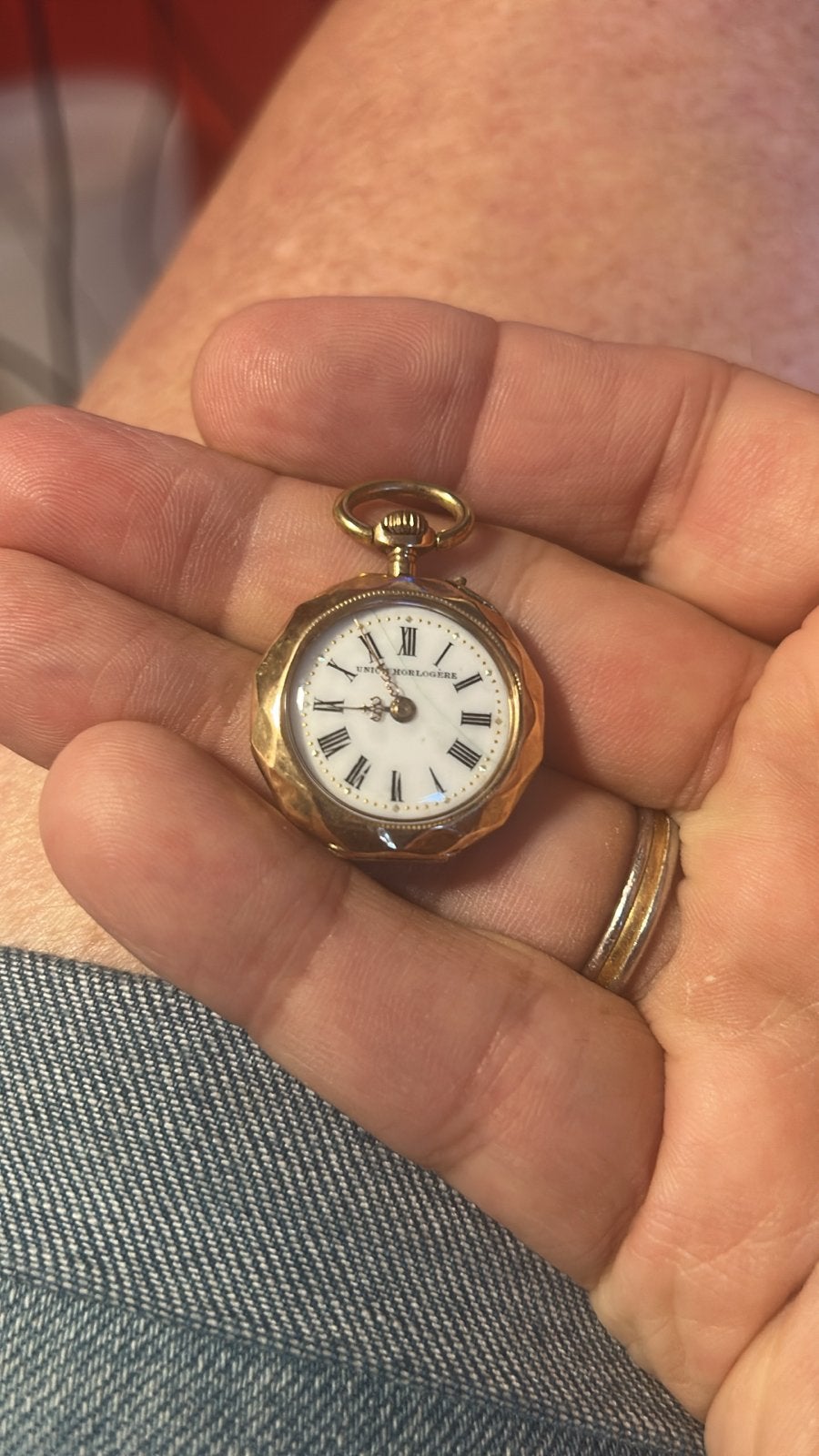 Art Nouveau 14K Gouden Dames Zakhorloge - Union Horlogerie, Overige merken, Zakhorloge, Verzenden, 1900 tot 1930