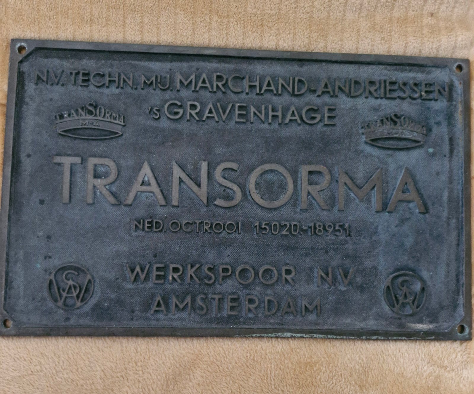 Antiek Transorma Werksspoor NV Reclamebord, Verzamelen, Merken en Reclamevoorwerpen, Ophalen