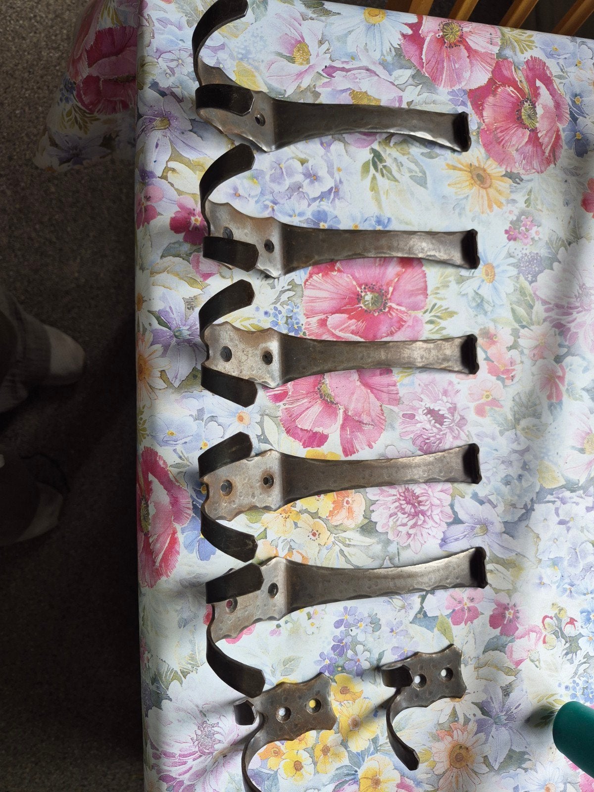 Set van 7 vintage metalen haken - wandhaken, Ophalen of Verzenden