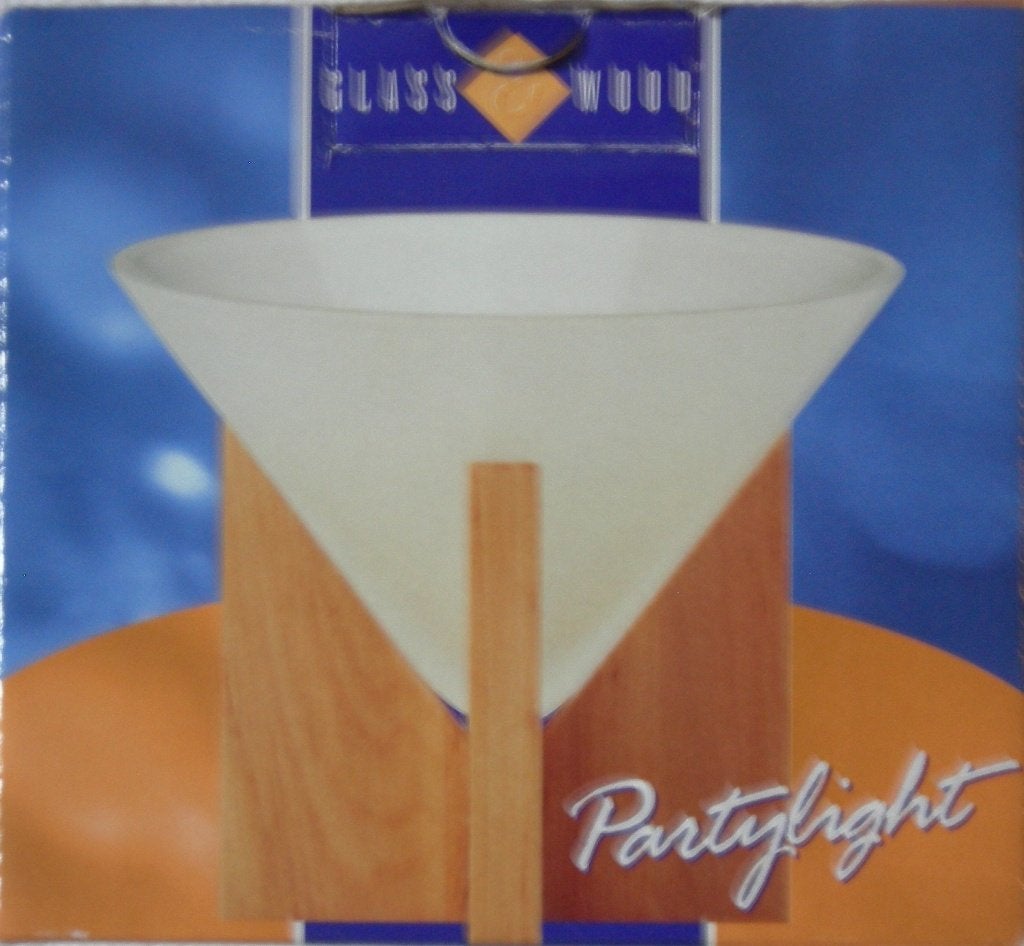 Partylight Ø18x10 cm. Glazen schaaltje op houten voet., Bruin, Ophalen of Verzenden, Zo goed als nieuw, Kandelaar