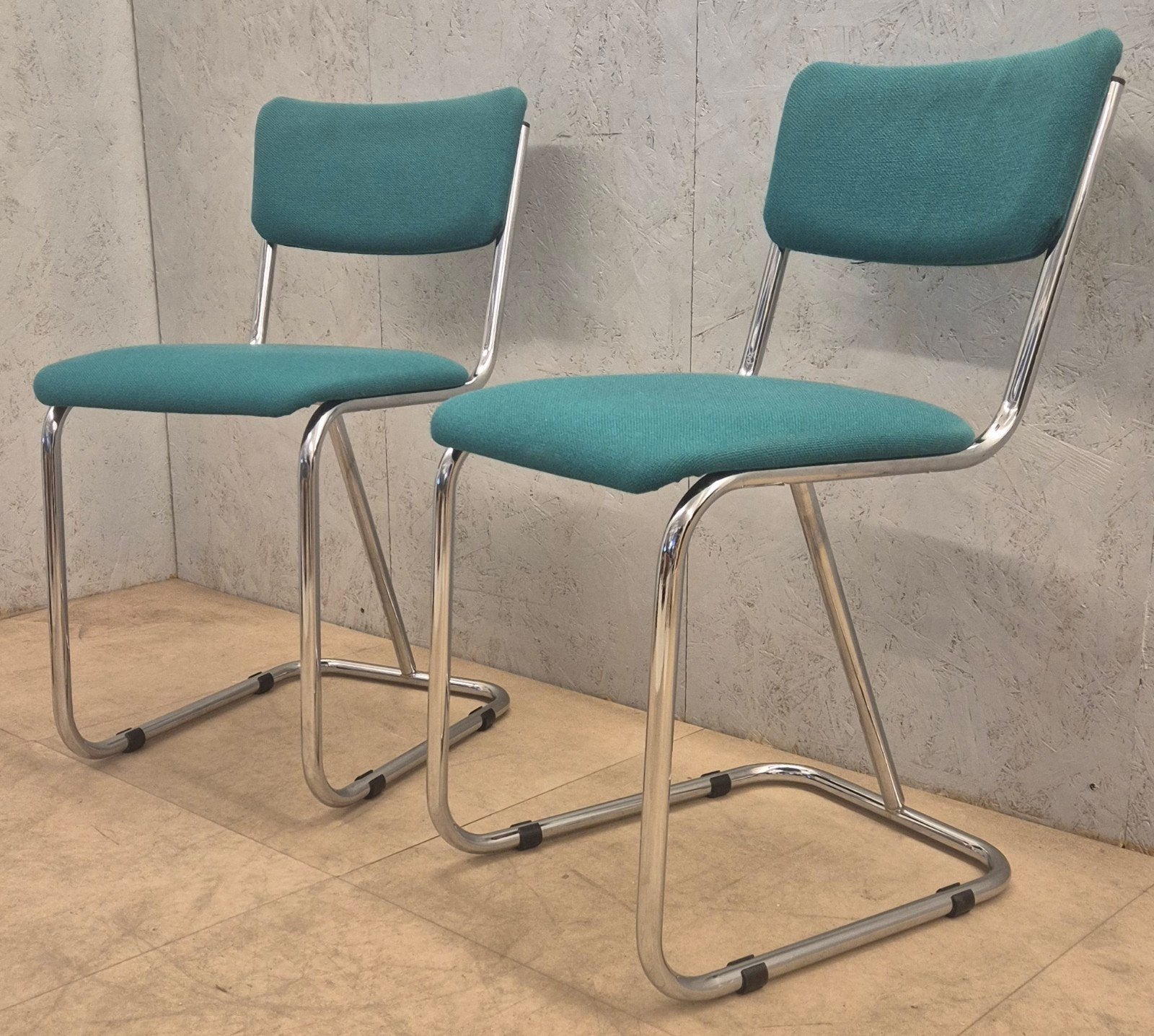 Set 2 design stoelen Gispen stijl zonder armleuningen, Ophalen, Mid-century Modern, Gebruikt, Twee