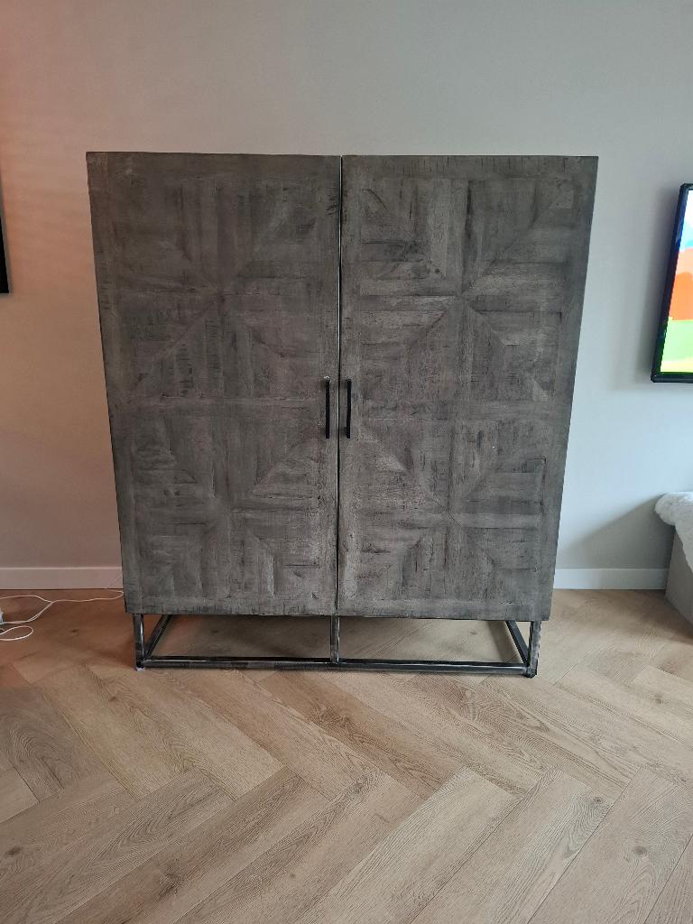 Buffetkast mangohout, Ophalen, Met deur(en), Overige materialen, 100 tot 150 cm