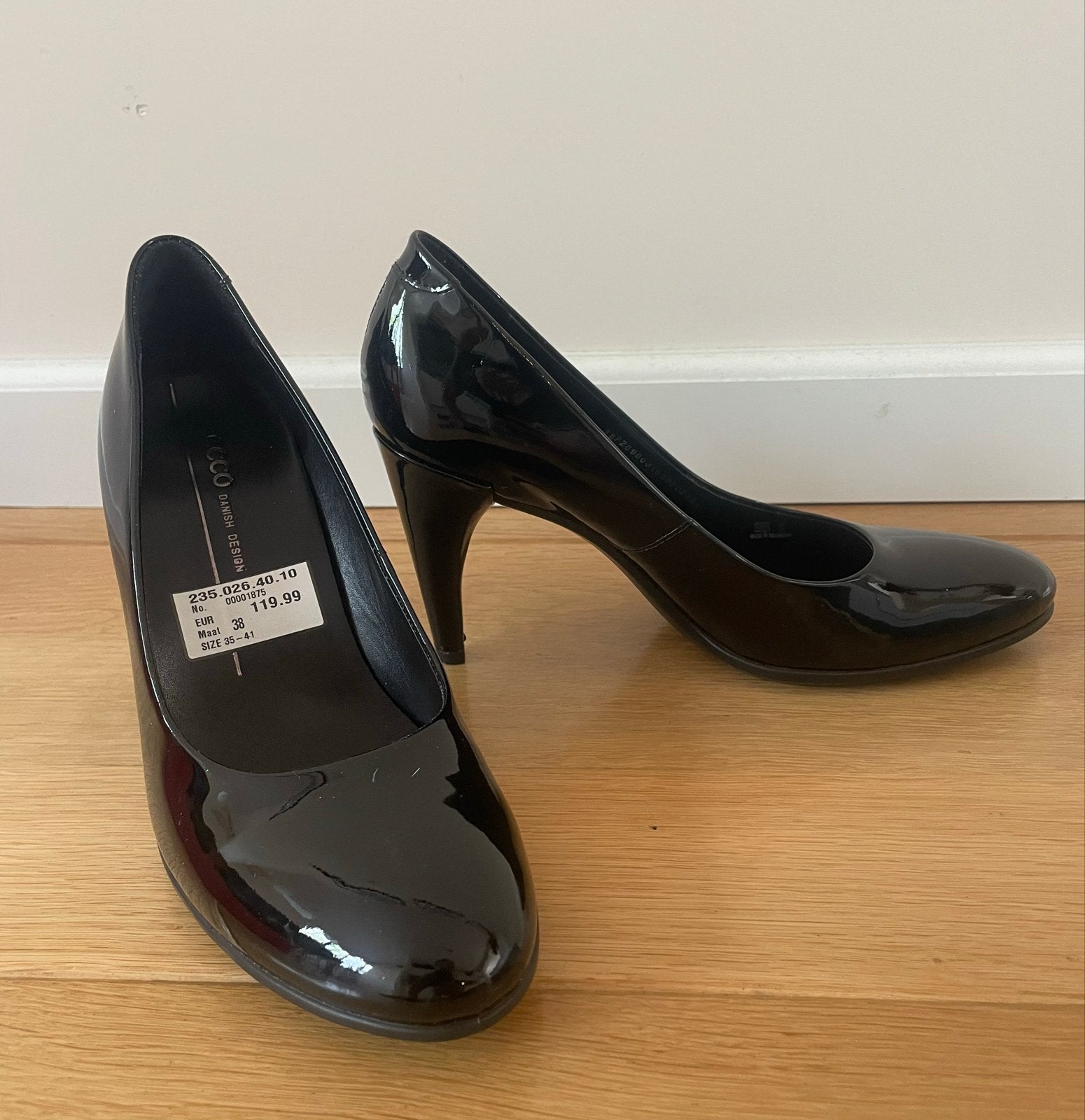 ECCO Zwarte Lakleren Pumps Maat 38 - Nieuw in Doos, Ophalen, Nieuw, Zwart, Pumps