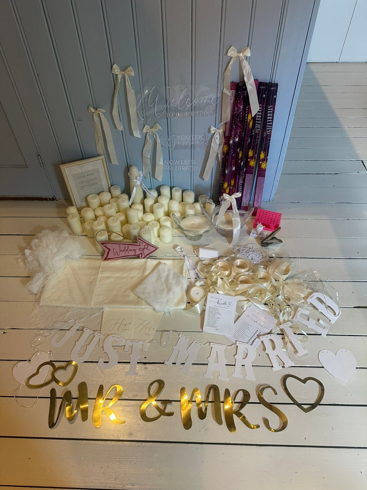 Groot trouw bruiloft decoratie versiering pakket trouwerij, Ophalen, Zo goed als nieuw, Accessoires
