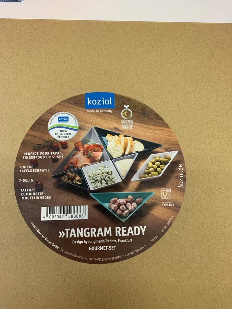 Koziol Tangram Ready Gourmet-Set - 7-delig serveerservies, Huis en Inrichting, Keuken | Keukenbenodigdheden, Nieuw, Ophalen of Verzenden