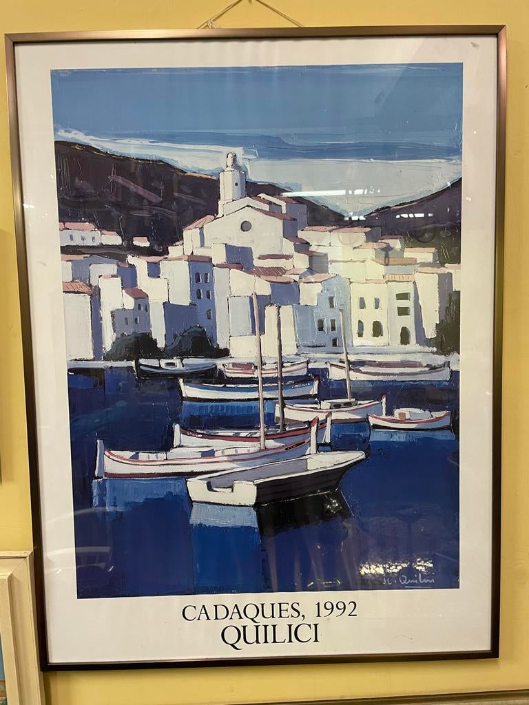 Ingelijste print Cadaques 1992 Quilicci, Antiek en Kunst, Ophalen