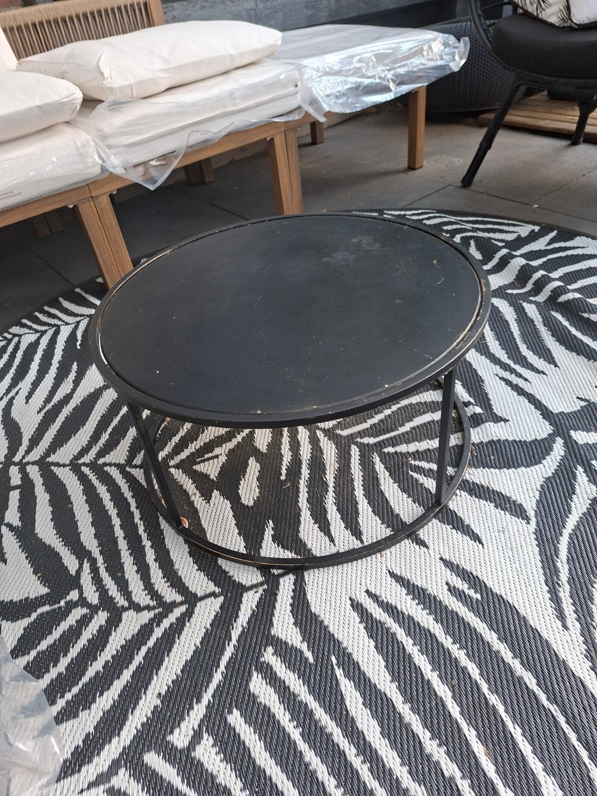 Ronde tuin/bijzettafel, Ophalen, Gebruikt, Rechthoekig, Hout