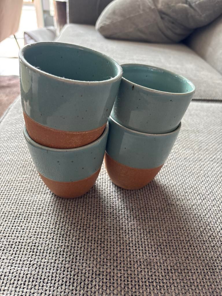 Set 4 theemokken, Ophalen of Verzenden, Zo goed als nieuw, Glas, Overige stijlen
