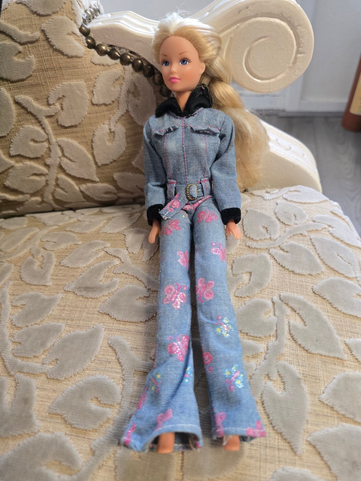 Steffi Love pop van Simba Toys in denim jumpsuit, Ophalen of Verzenden