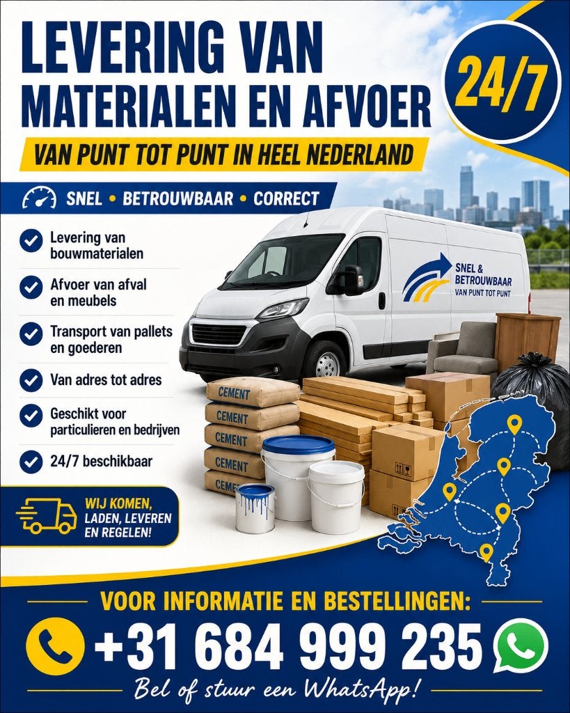 Levering van materialen en afvoer door heel Nederland – 24/7, Opslag