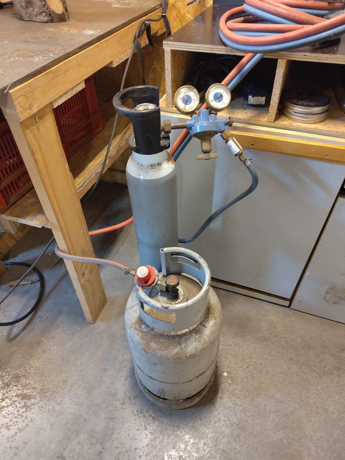 Complete Autogeen Las- en Snijset met Gasflessen, Doe-het-zelf en Verbouw, Gereedschap | Lasapparaten, Ophalen of Verzenden