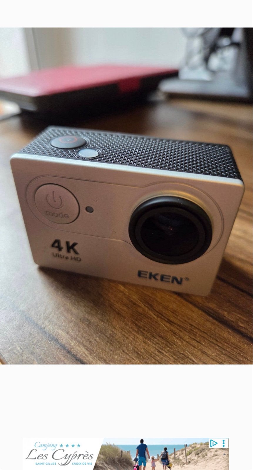 Eken 4K Ultra HD Action Camera met 3 accu's en accessoires, Ophalen of Verzenden, Zo goed als nieuw, Overige merken