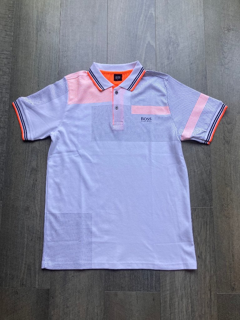 Wit-oranje sport polo 100% katoen maat L, Ophalen of Verzenden, Nieuw, Maat 52/54 (L), Wit