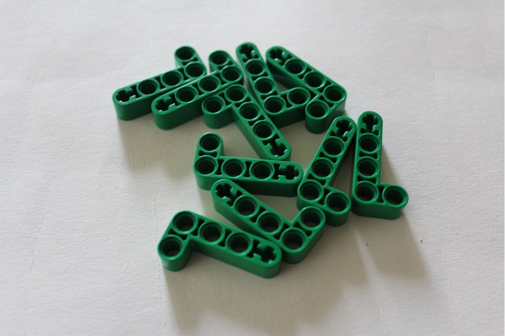 LEGO technic liftarm hefbalk 2x4 L vorm groen 32140 (10x), 1 Aastvej, Billund, South Denmark 7190, Verzenden, Lego, Losse stenen