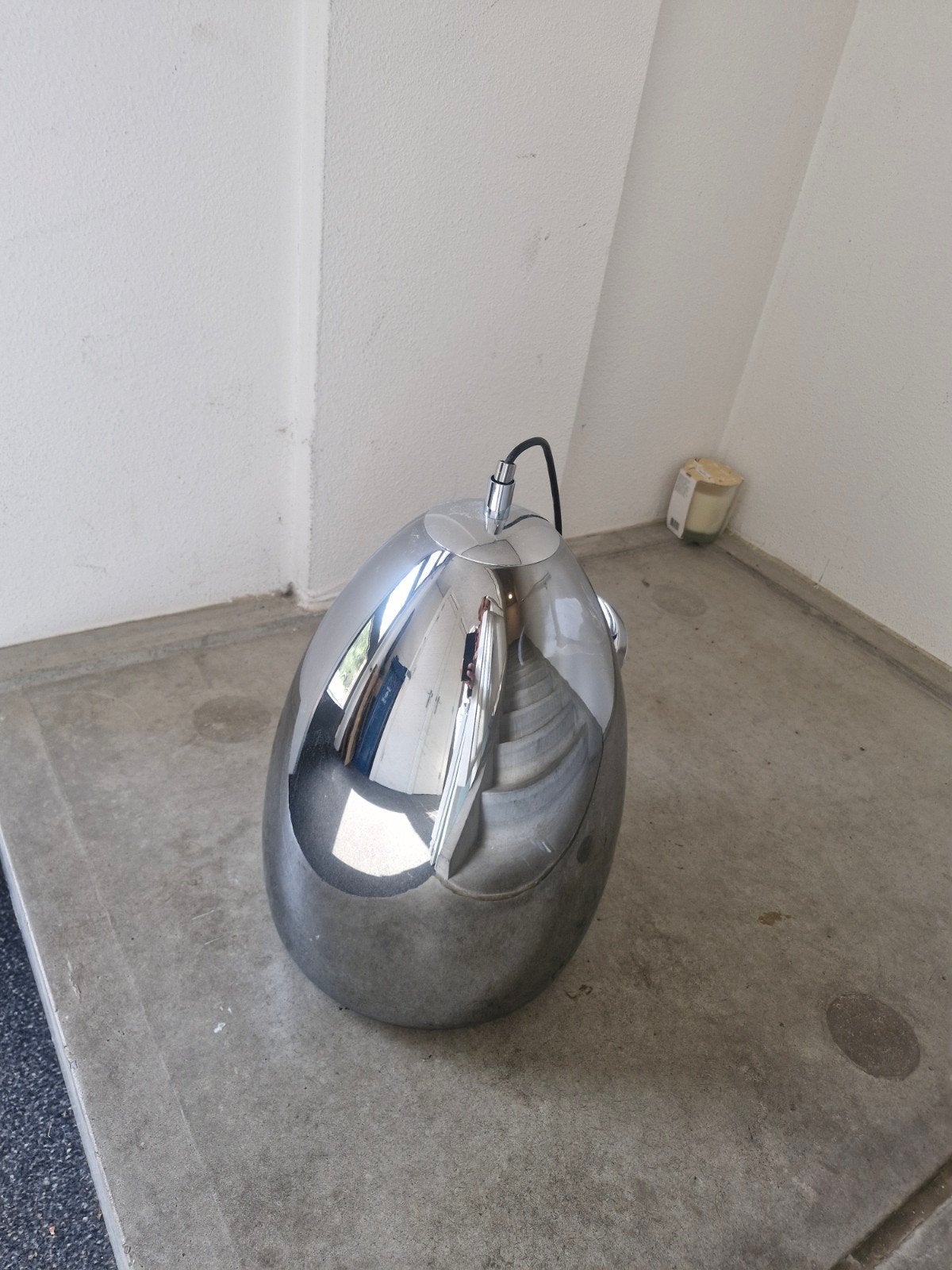 Moderne chromen hanglamp - uniek design, Gebruikt, Zilver, Modern, Ophalen