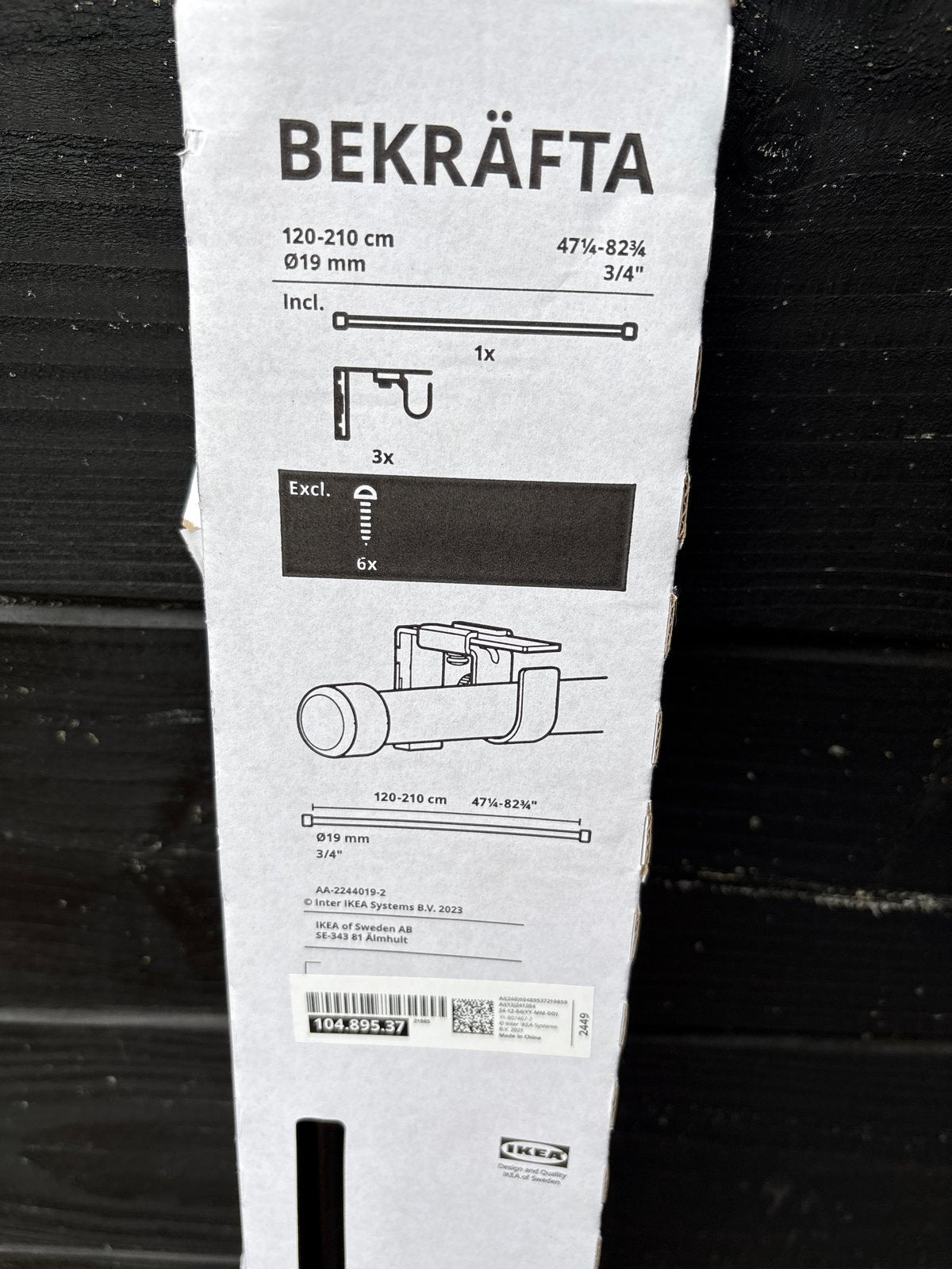 Nieuwe IKEA Bekräfta Gordijnroede Set 120-210 cm, IKEA, Ophalen, Nieuw, Gordijn