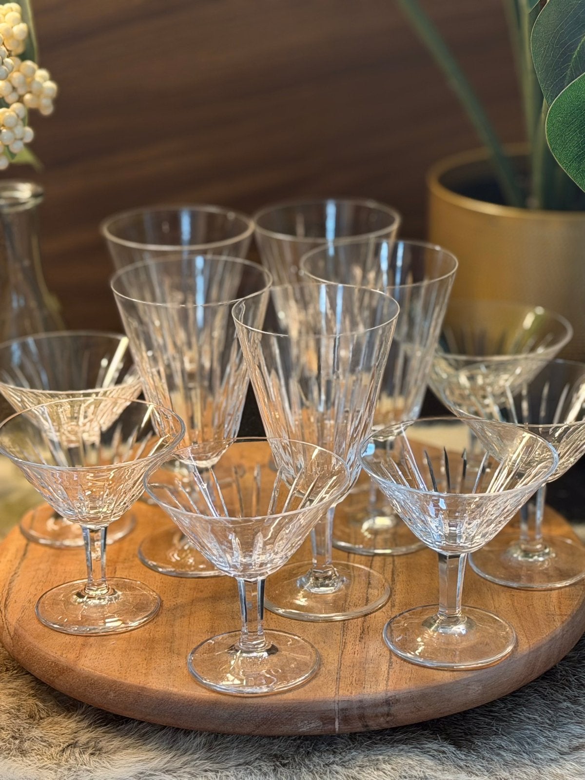 11 Vintage Kristallen Glazen Villeroy & Boch Saar Wadgassen, Ophalen, Zo goed als nieuw, Kristal