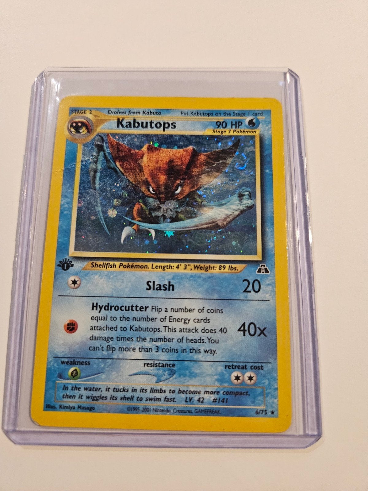 Kabutops Holo 6/75 Neo Discovery, Ophalen, Gebruikt, Losse kaart, Foil