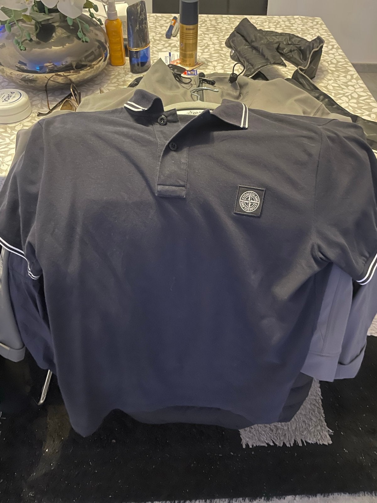 Stone Island Polo Shirt - Donkerblauw - Maat L, Kleding | Heren, Ophalen of Verzenden, Zo goed als nieuw, Maat 52/54 (L), Blauw