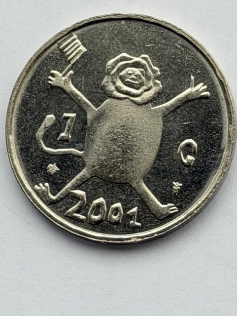 Koninkrijksmunt Nederland 1 gulden 2001 laatste gulden, Ophalen of Verzenden, Koningin Beatrix, 1 gulden, Losse munt