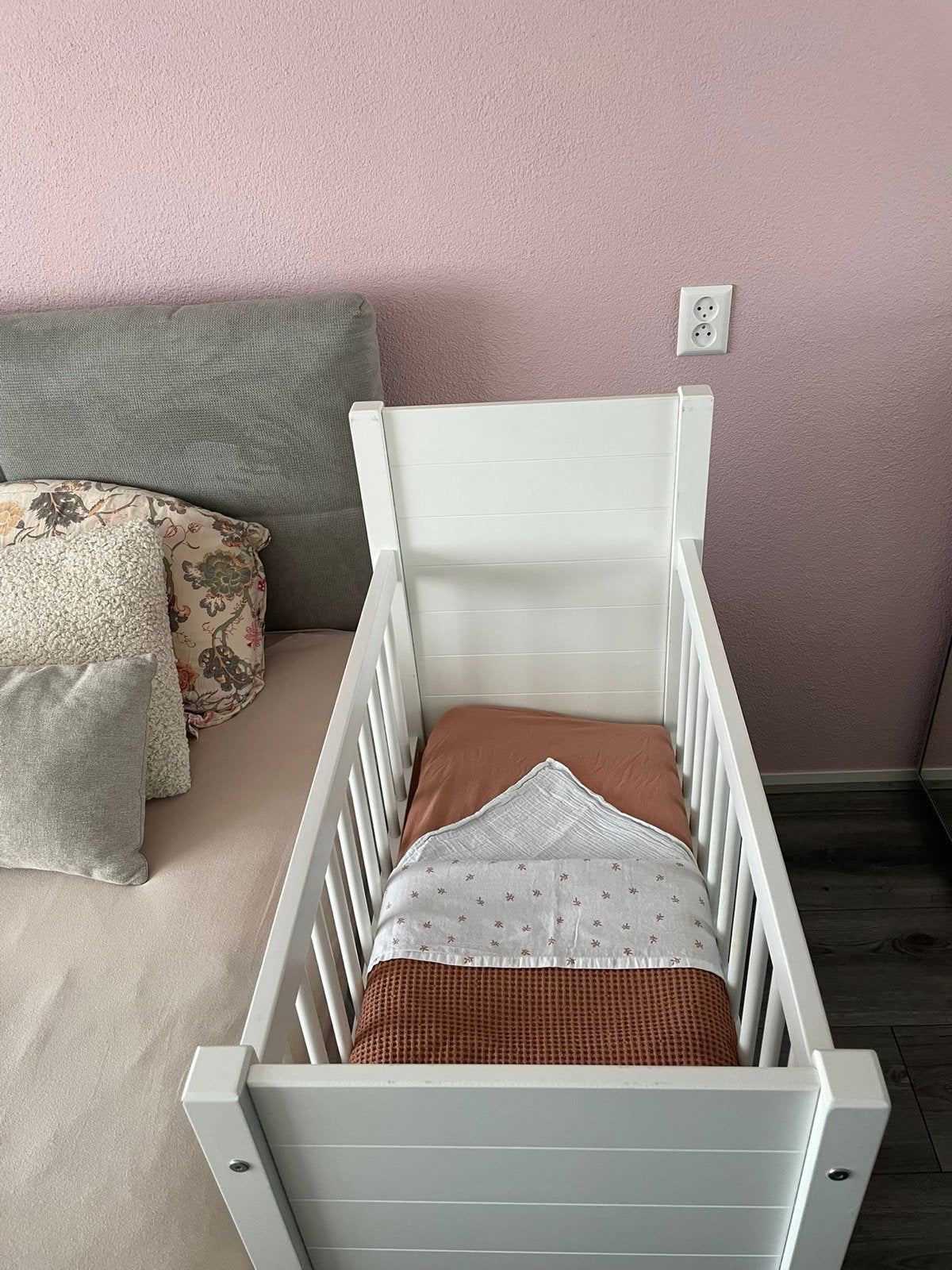 Witte Wieg/Co-sleeper met Matras, Kinderen en Baby's, Babywiegjes en Ledikanten, Ophalen, Gebruikt, Wieg
