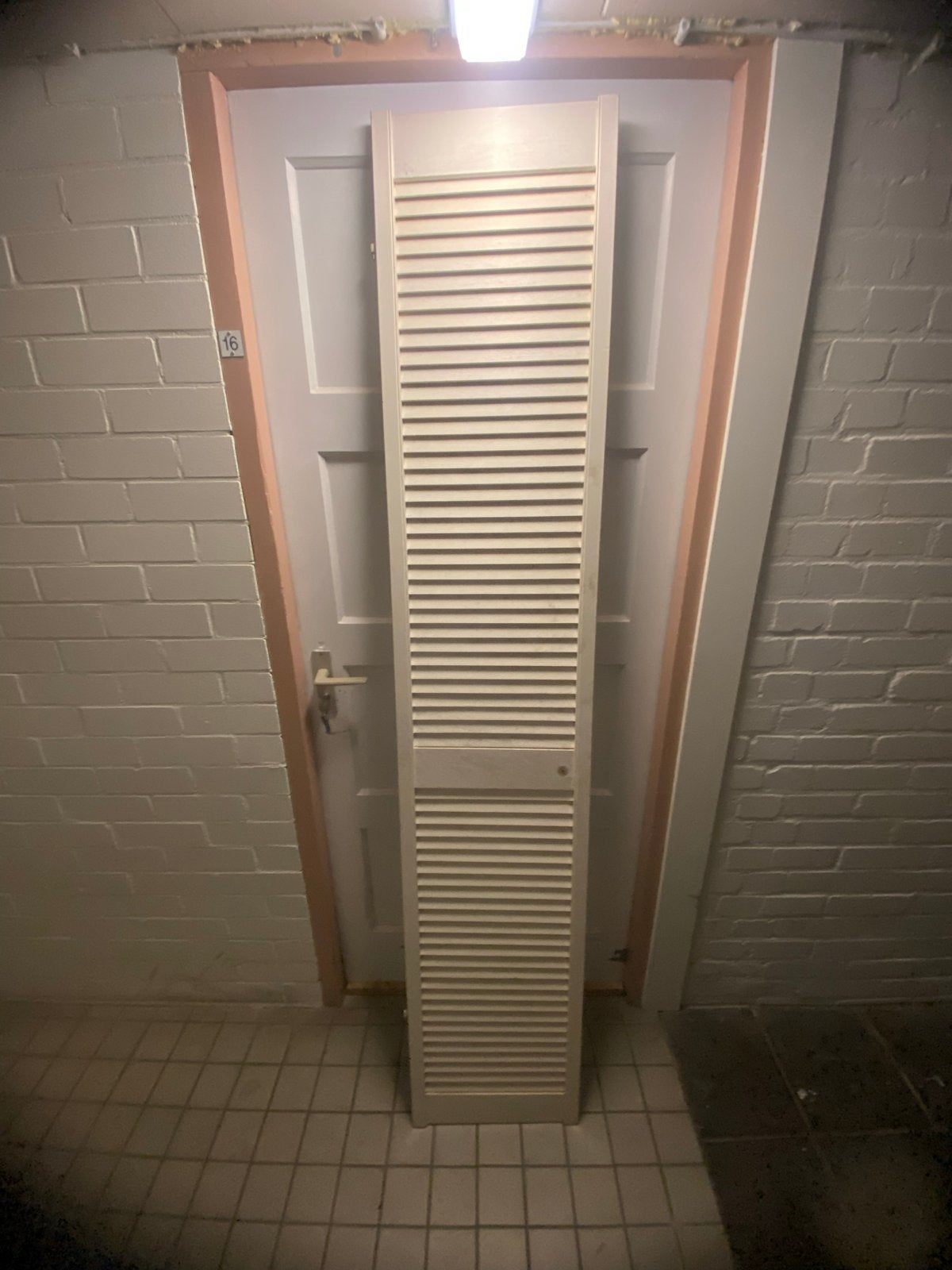 Witte vouwdeuren met lamellen 198 X 38, Doe-het-zelf en Verbouw, Deuren en Horren, Ophalen, Gebruikt, 80 tot 100 cm, Binnendeur