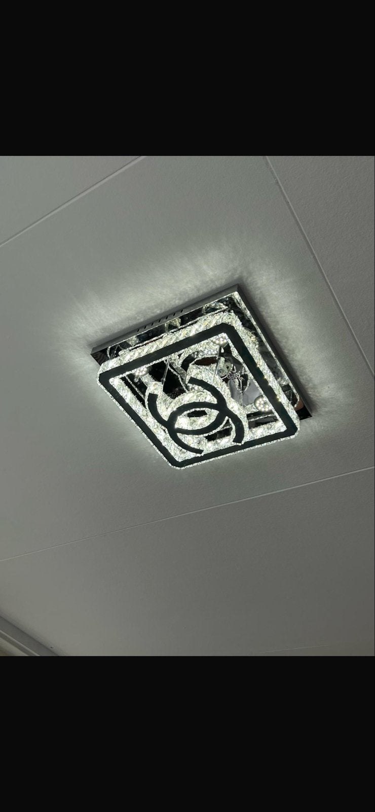 Luxe Plafondlamp met Bluetooth en Afstandsbediening, Modern, Zwart, Ophalen of Verzenden, Plafondlamp