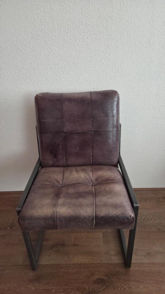 Eettafel stoel leer, Ophalen of Verzenden, Gebruikt, Leer, Eén