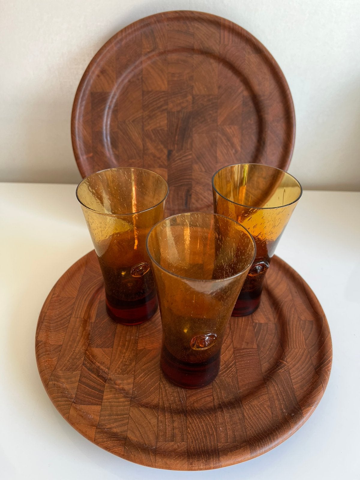 2 Deens Design Flemming DIGSMED Teakhouten Schalen Jaren 60, Schaal, Rond, Ophalen of Verzenden, Zo goed als nieuw