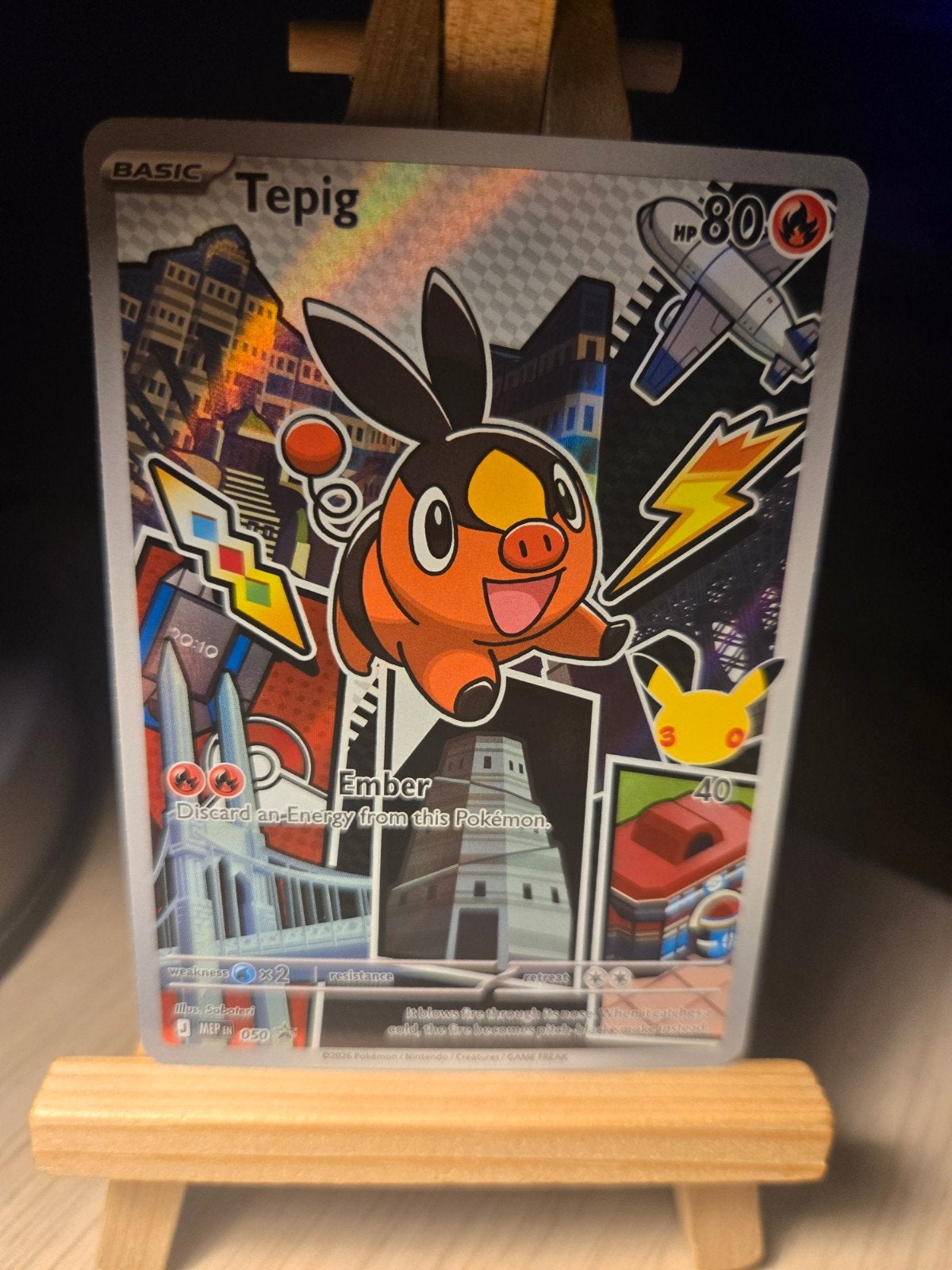 Tepig Pokémon kaart - Celebrations Classic Collection, Ophalen of Verzenden, Zo goed als nieuw, Losse kaart