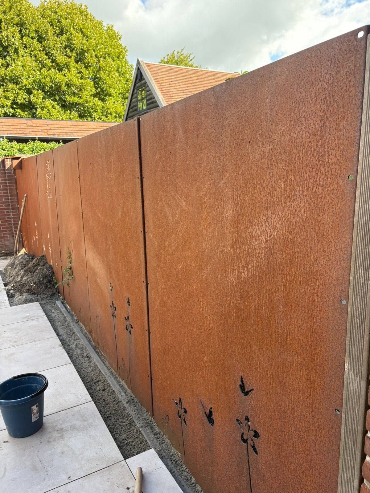 Cortenstaal schutting, Ophalen, Zo goed als nieuw, 200 cm of meer, 150 tot 200 cm