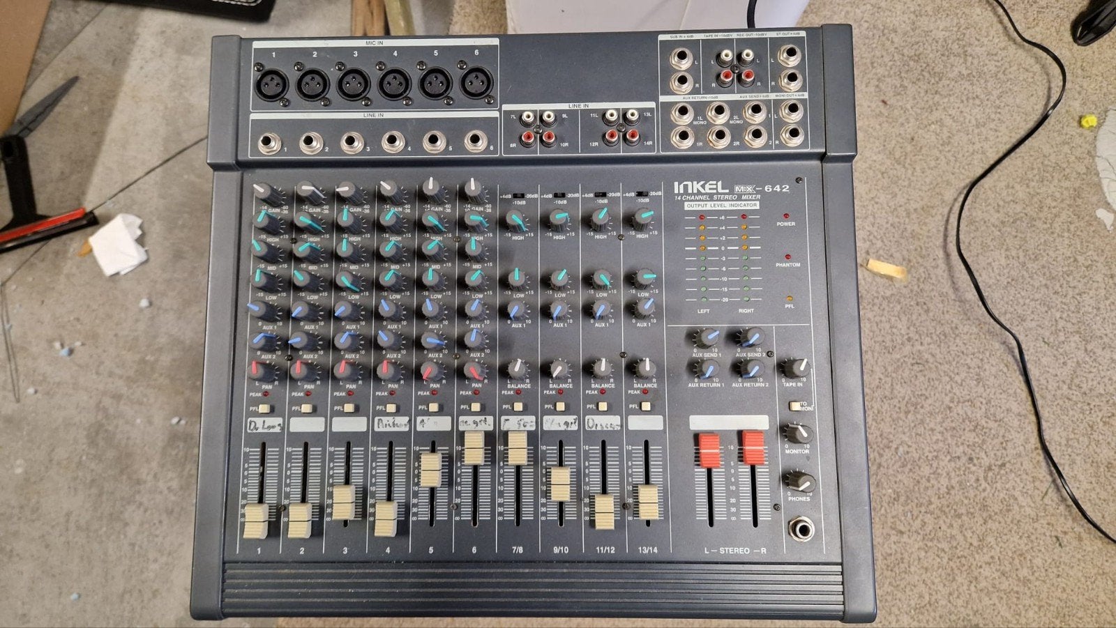 Inkel MX-642 (Inter-M) Analoog Mengpaneel - 14 Kanalen, Ophalen of Verzenden, Gebruikt, 10 tot 20 kanalen