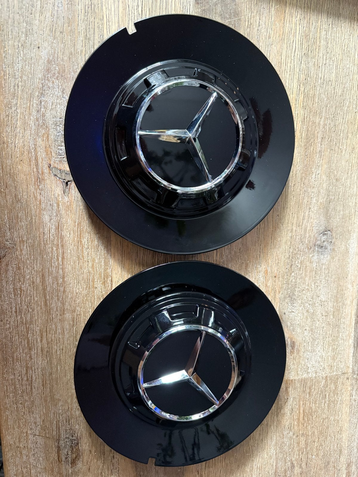 Mercedes-Benz Naafdoppen Zwart/Chroom (Set van 2), Ophalen of Verzenden, Nieuw