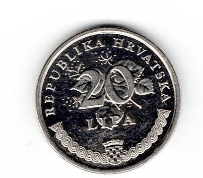 23-1664 Kroatie 20 lipa 1995, Postzegels en Munten, Verzenden, Overige landen, Losse munt