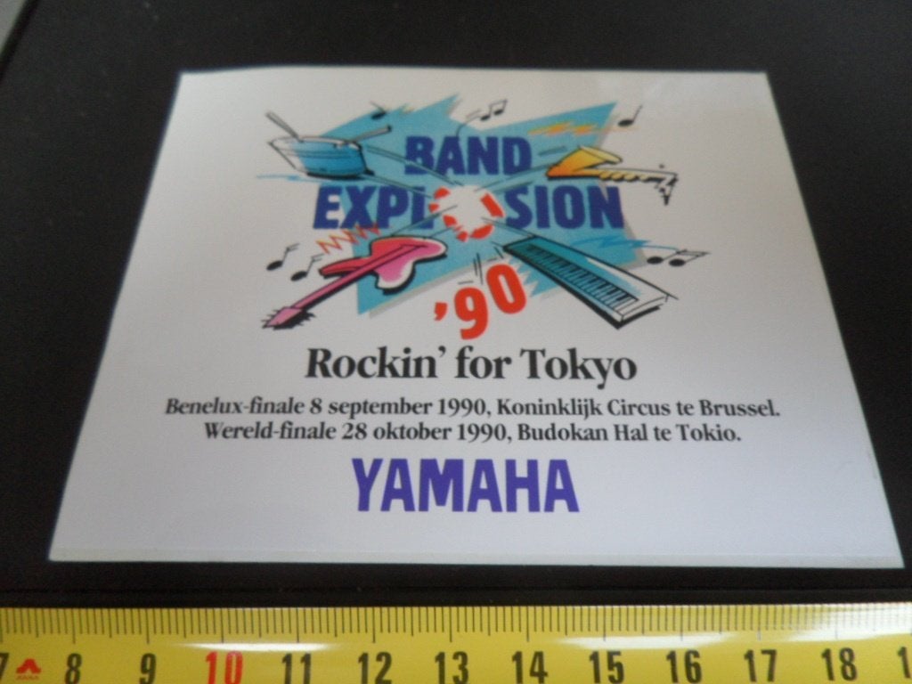 sticker YAMAHA band explosion 1990 rockin' for tokyo, Ophalen of Verzenden, Zo goed als nieuw