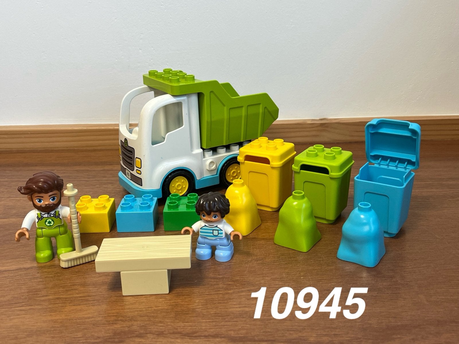 Duplo vuilniswagen 10945 (compleet) 2, Ophalen of Verzenden, Zo goed als nieuw, Complete set, Duplo