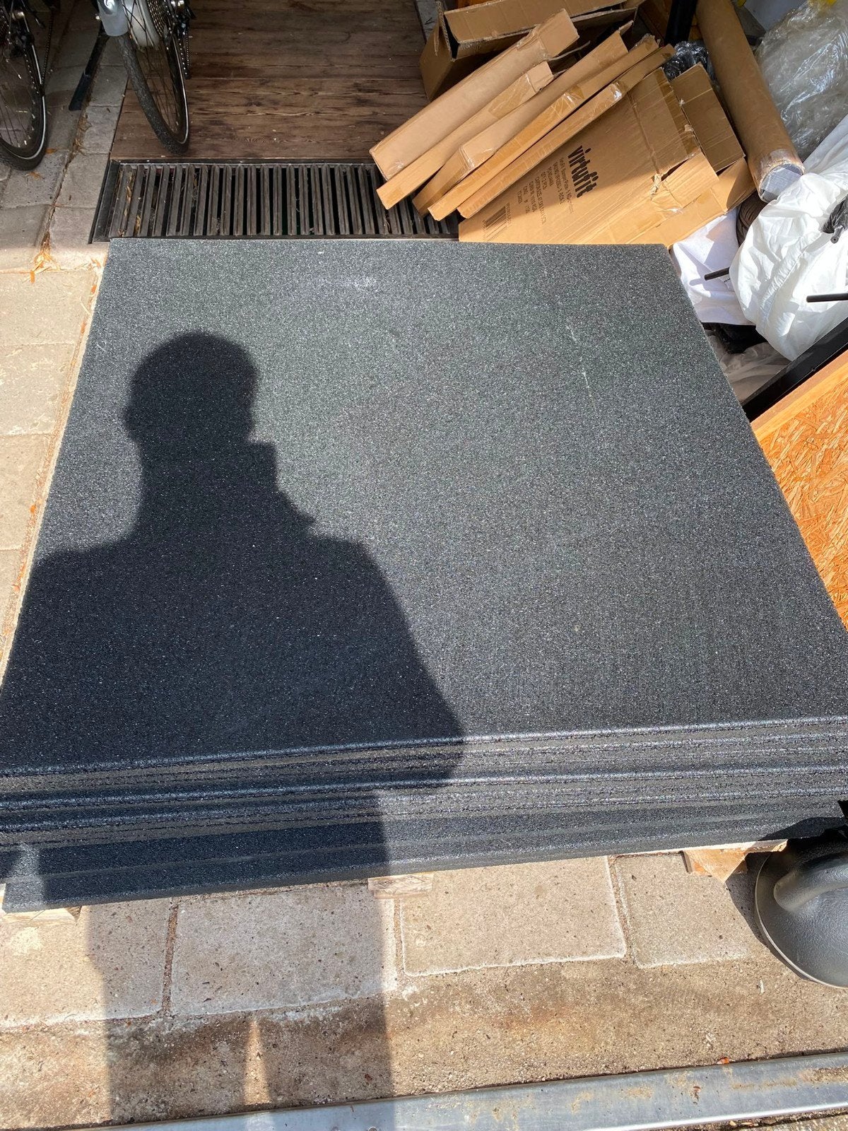 5 nieuwe rubber matten, Ophalen, Nieuw, Fitnessmat