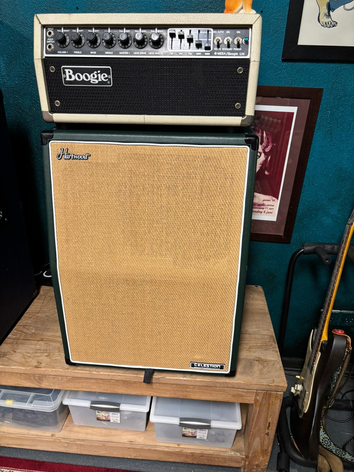 Hardwood 2x12 met Celestion vintage 30 speakers, Ophalen, Zo goed als nieuw
