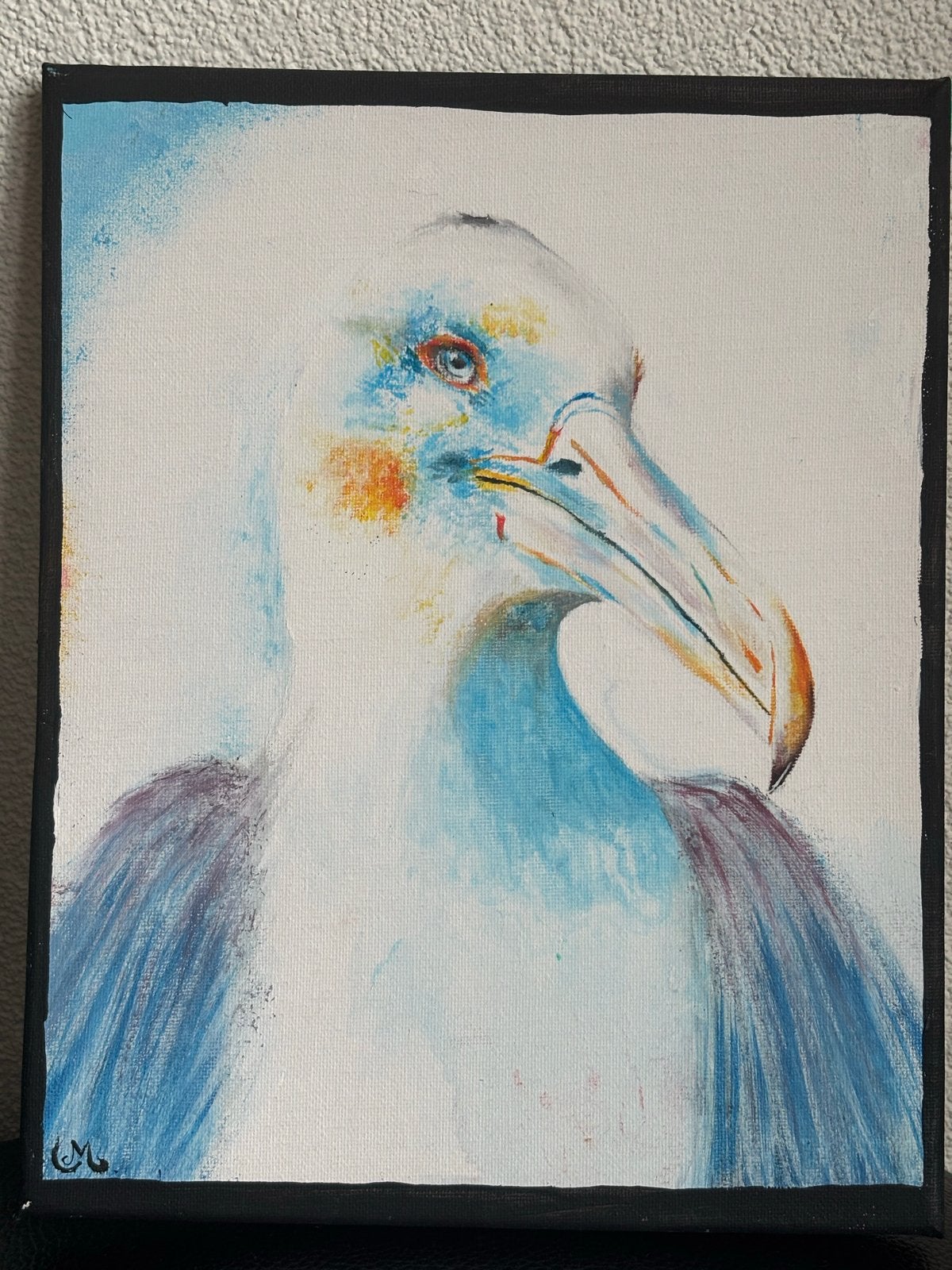 Schilderij Albatros 30x24 cm, Antiek en Kunst, Verzenden