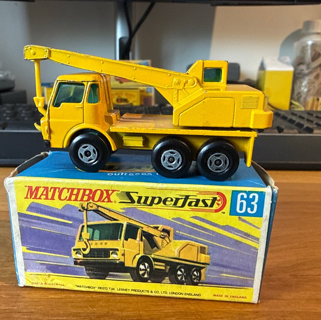 Matchbox Superfast 63 Dodge crane truck in originele doos, Ophalen of Verzenden, Gebruikt, Auto